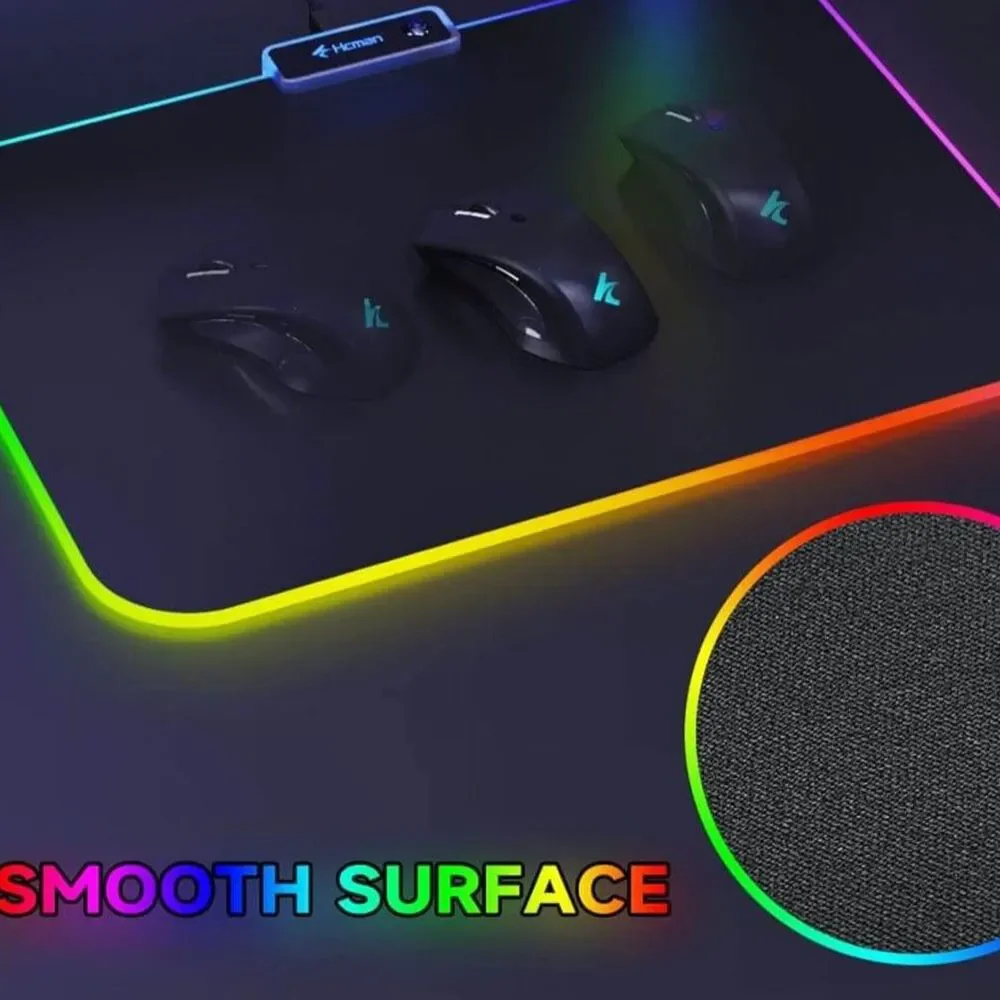NIB- RGB LED Lights 12 x 10 small Gaming Mouse Pad Home-Travel-Office Size